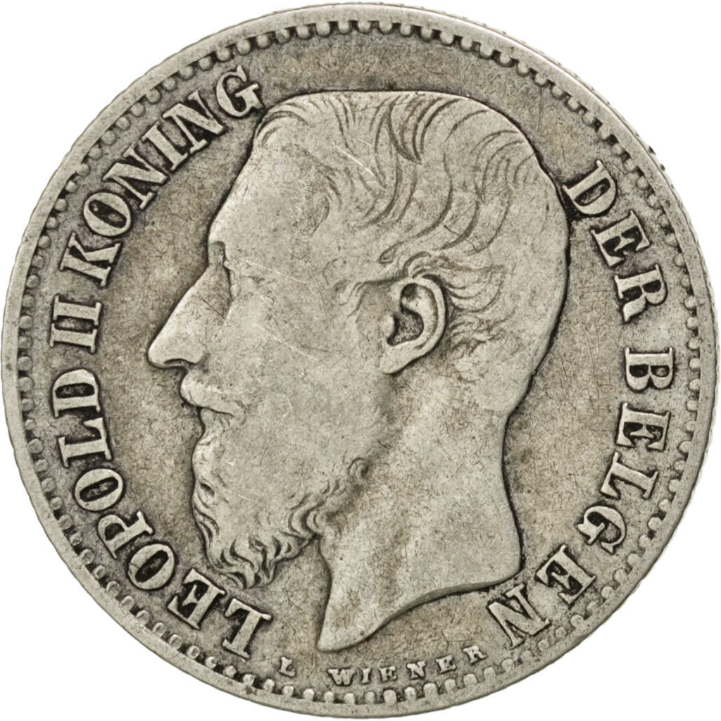 BELGIUM, Franc, 1887, KM #29.2, F(12-15), Silver, 4.86