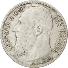 BELGIUM, Franc, 1904, KM #56.1, VF(20-25), Silver, 23, 4.92