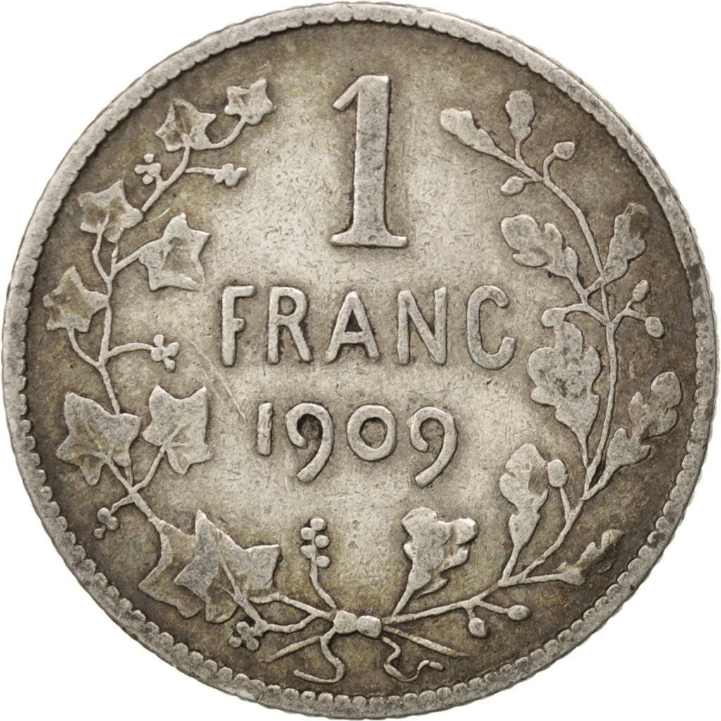 Coin, Belgium, Franc, 1909, VF(20-25), Silver, KM:56.1