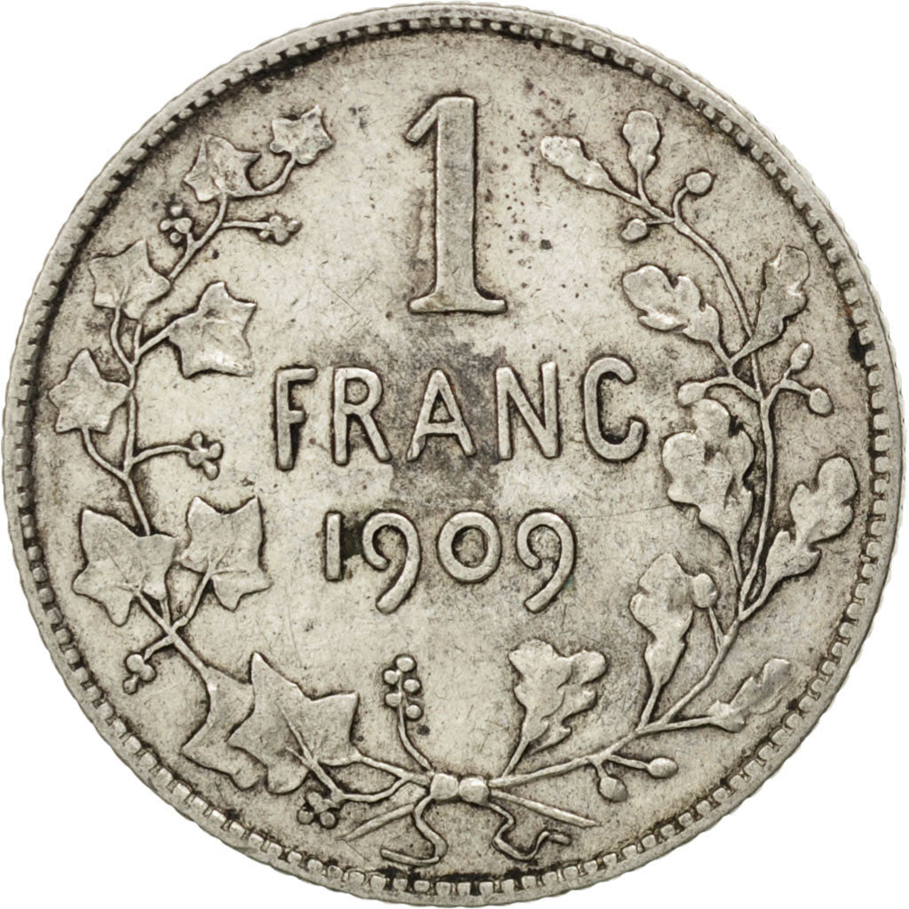 Coin, Belgium, Franc, 1909, VF(30-35), Silver, KM:56.1