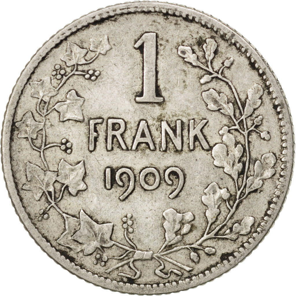 Coin, Belgium, Franc, 1909, EF(40-45), Silver, KM:57.1