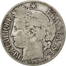 Moneda, Francia, Cérès, Franc, 1871, Bordeaux, BC+, Plata, KM:822.2