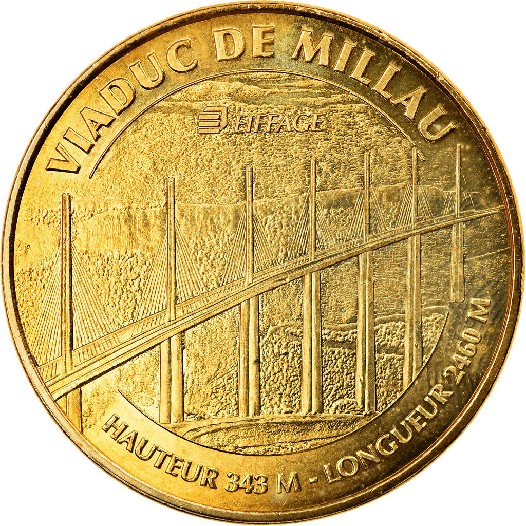 Francia, Token, Jetón turístico, 12/ Viaduc de Millau, Arts & Culture, 2010