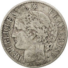 Moneda, Francia, Cérès, Franc, 1872, Paris, BC, Plata, KM:822.1, Gadoury:465a