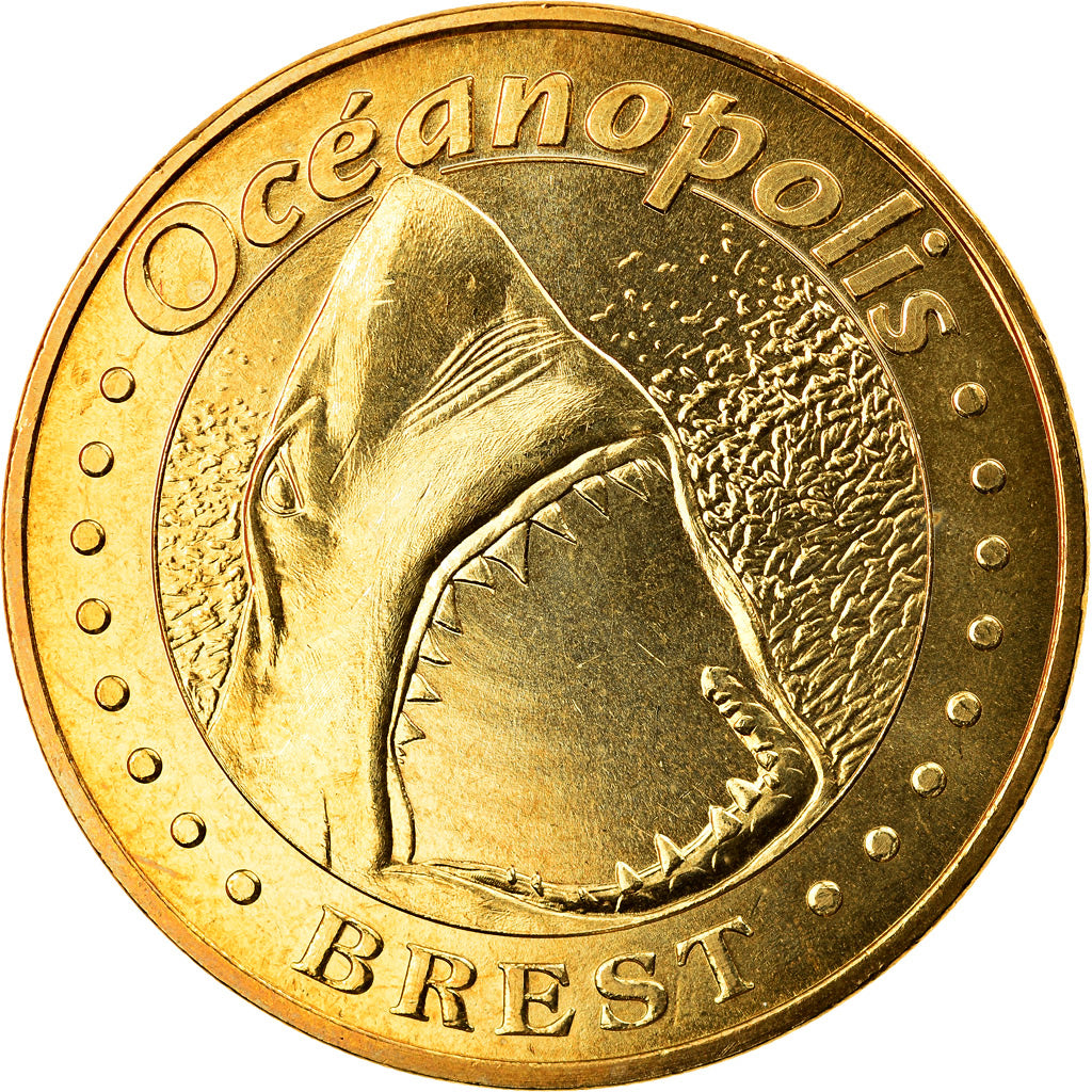 France, Jeton, Jeton Touristique, Brest - Océanopolis n°3 - Requin Blanc, Arts