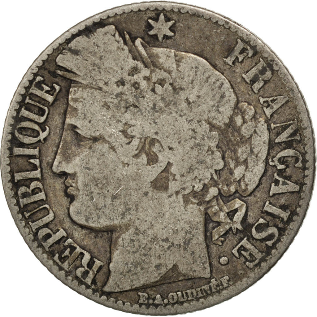 FRANCE, Cérès, Franc, 1888, Paris, KM #822.1, F(12-15), Silver, 23, Gadoury #...