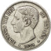Spain, 5 Pesetas, 1875, KM #671, AU(50-53), Silver, 24.85