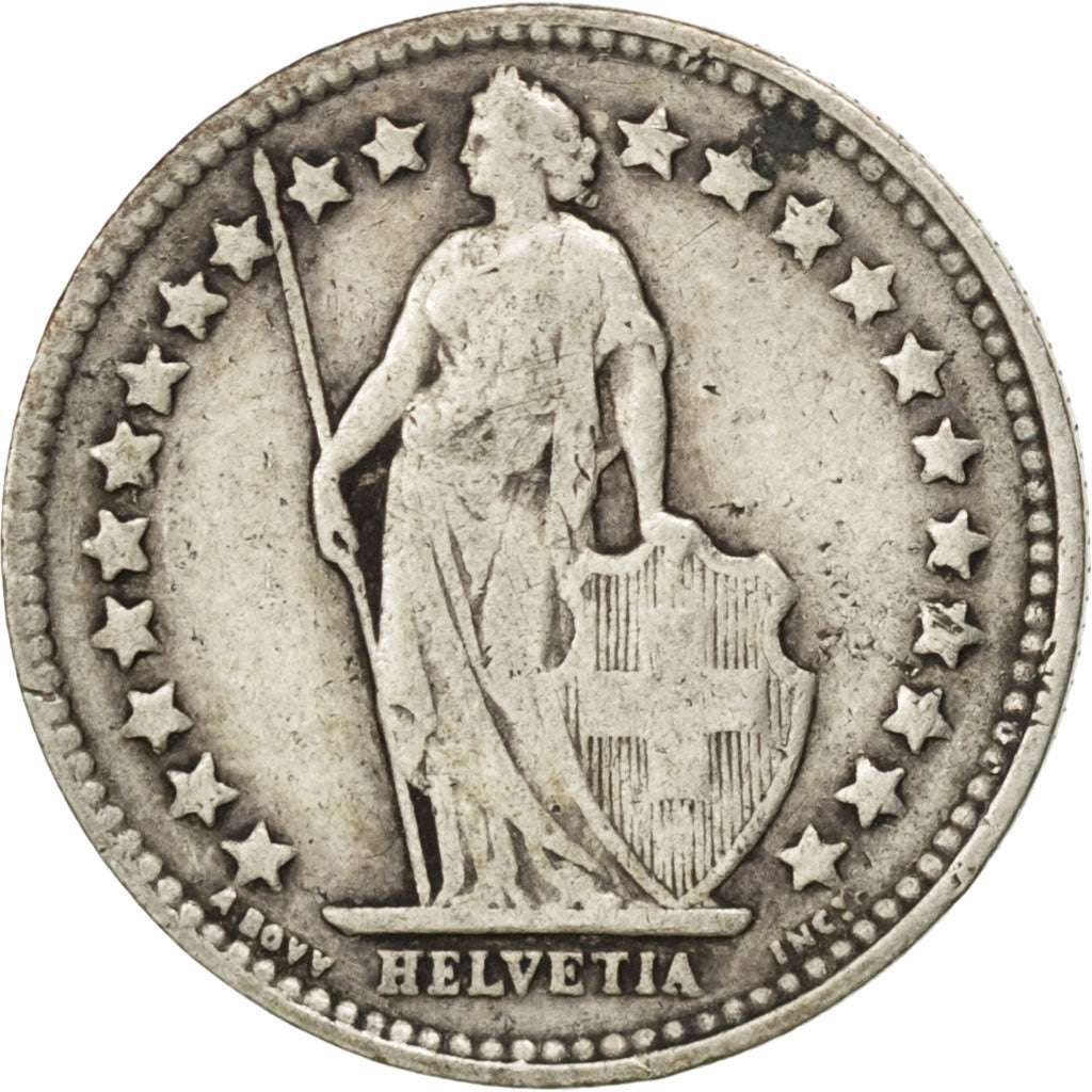 SWITZERLAND, 1/2 Franc, 1913, Bern, KM #23, VF(30-35), Silver, 18.2, 2.48