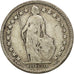 SWITZERLAND, 1/2 Franc, 1916, Bern, KM #23, VF(20-25), Silver, 18.2, 2.42