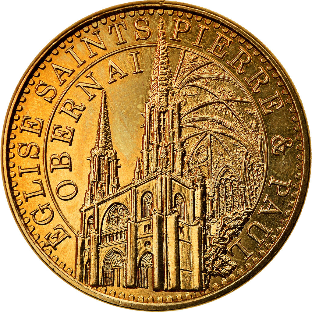 Francia, Token, Jetón turístico, Alsace - Obernai - Eglise Saints Pierre et