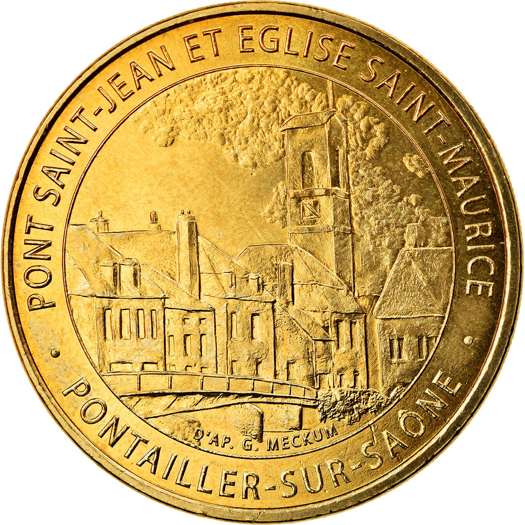 Francia, Token, Jetón turístico, Pontailler-sur-Saône - Pont et Eglise, Arts