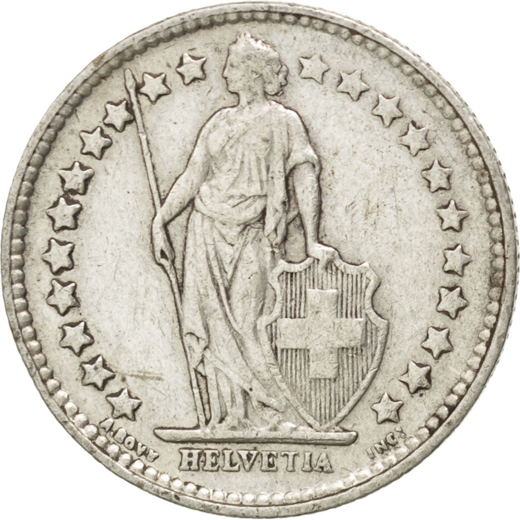 SWITZERLAND, 1/2 Franc, 1929, Bern, KM #23, EF(40-45), Silver, 18.2, 2.43