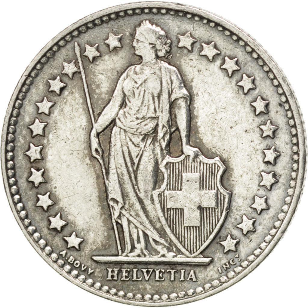 SWITZERLAND, 1/2 Franc, 1948, Bern, KM #23, AU(50-53), Silver, 18.2, 2.49