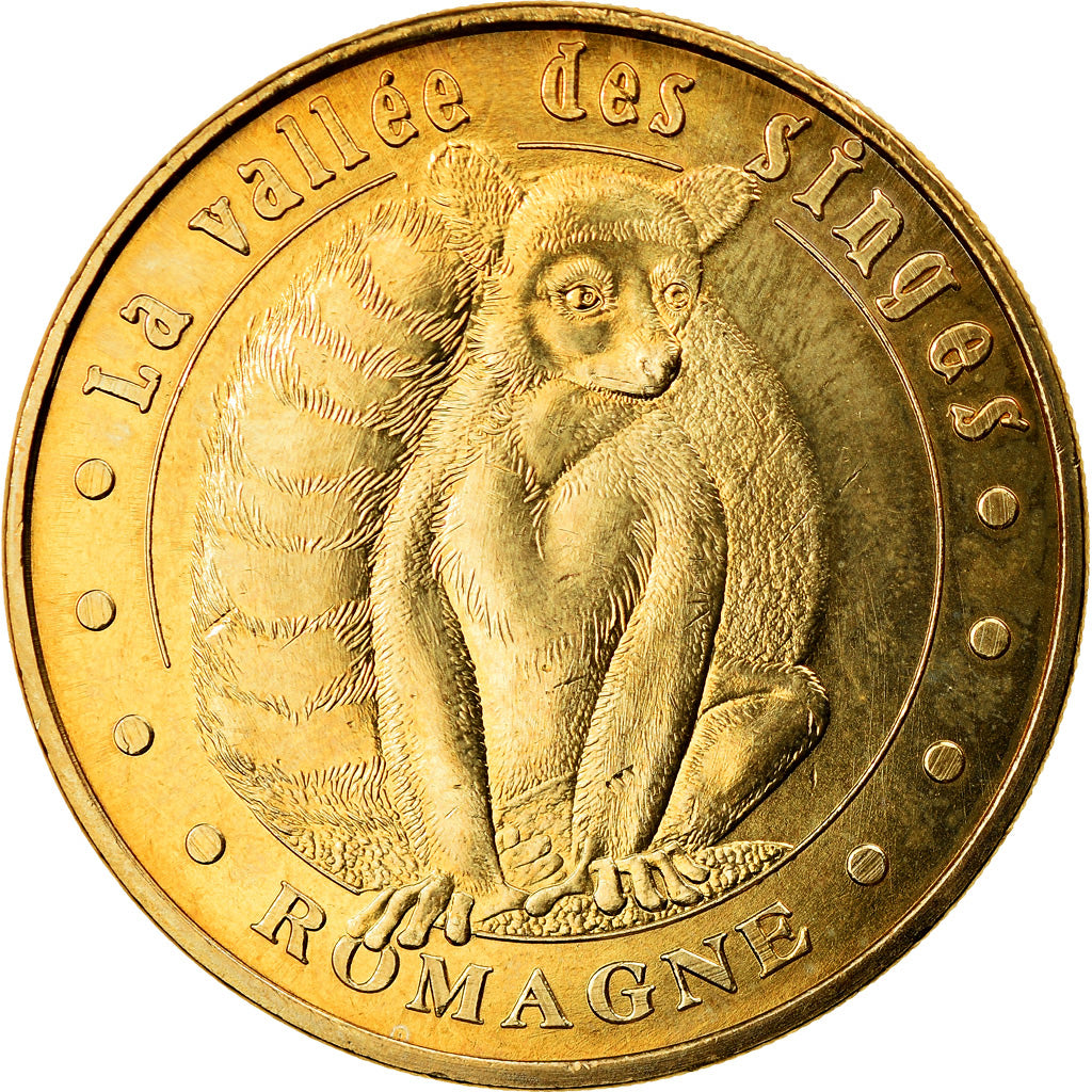 France, Token, Touristic token, 86/ Vallée des Singes - Lémurien - Romagne