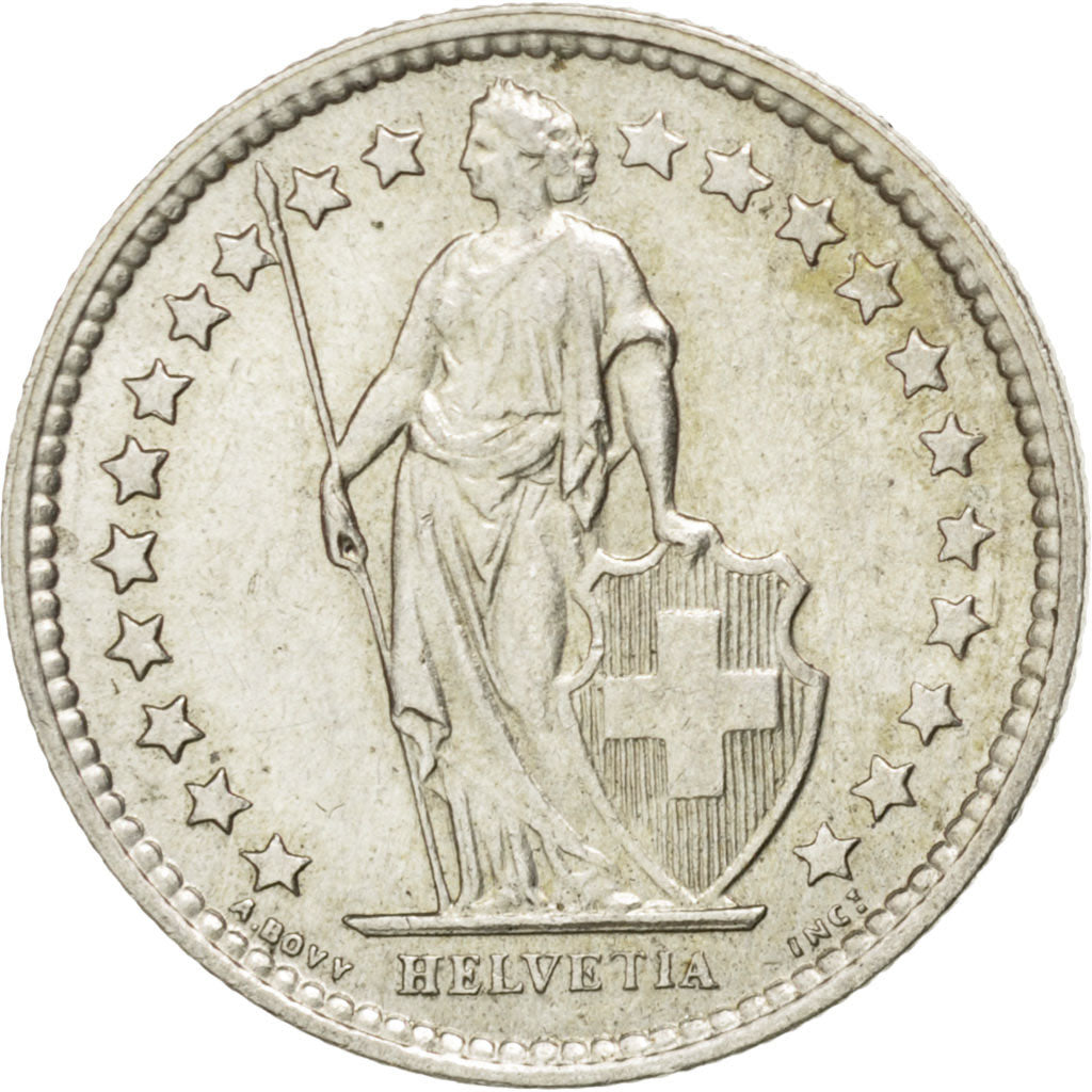 Coin, Switzerland, 1/2 Franc, 1961, Bern, AU(55-58), Silver, KM:23