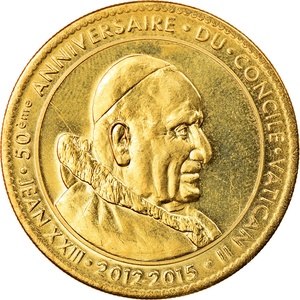 France, Token, Lourdes - n°6 - Jean XXII et Paul VI, 2013, Arthus Bertrand
