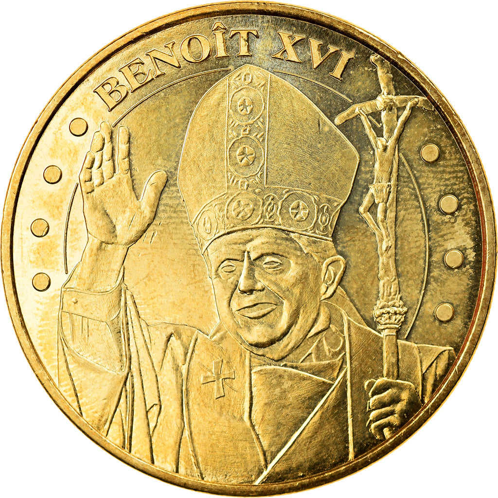 France, Token, Touristic token, Lourdes - Benoit XVI, 2008, MDP, AU(55-58)