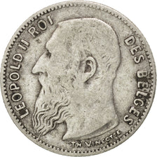 BELGIUM, 50 Centimes, 1907, KM #60.1, VF(20-25), Silver, 2.39