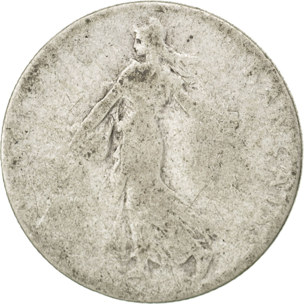 Moneda, Francia, Semeuse, 50 Centimes, 1901, BC, Plata, KM:854, Gadoury:420