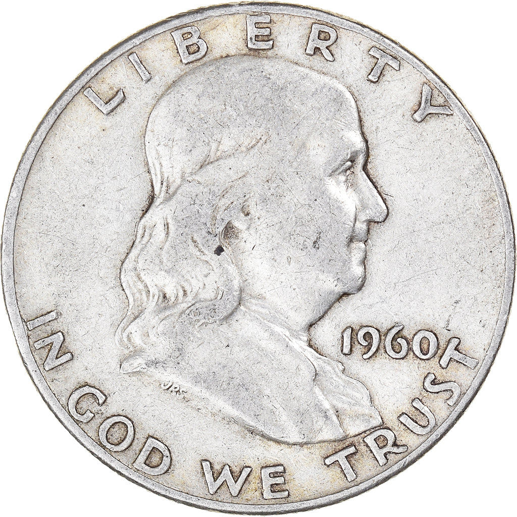 Coin, United States, Franklin Half Dollar, Half Dollar, 1960, U.S. Mint, Denver