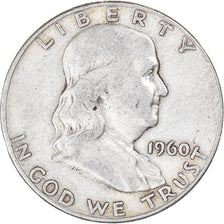 Coin, United States, Franklin Half Dollar, Half Dollar, 1960, U.S. Mint, Denver