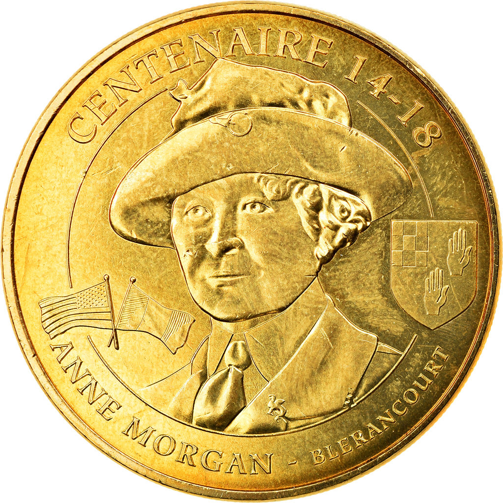 France, Token, 02/ Anne Morgan, Blérancourt, 2014, MDP, AU(55-58), Cupro-nickel