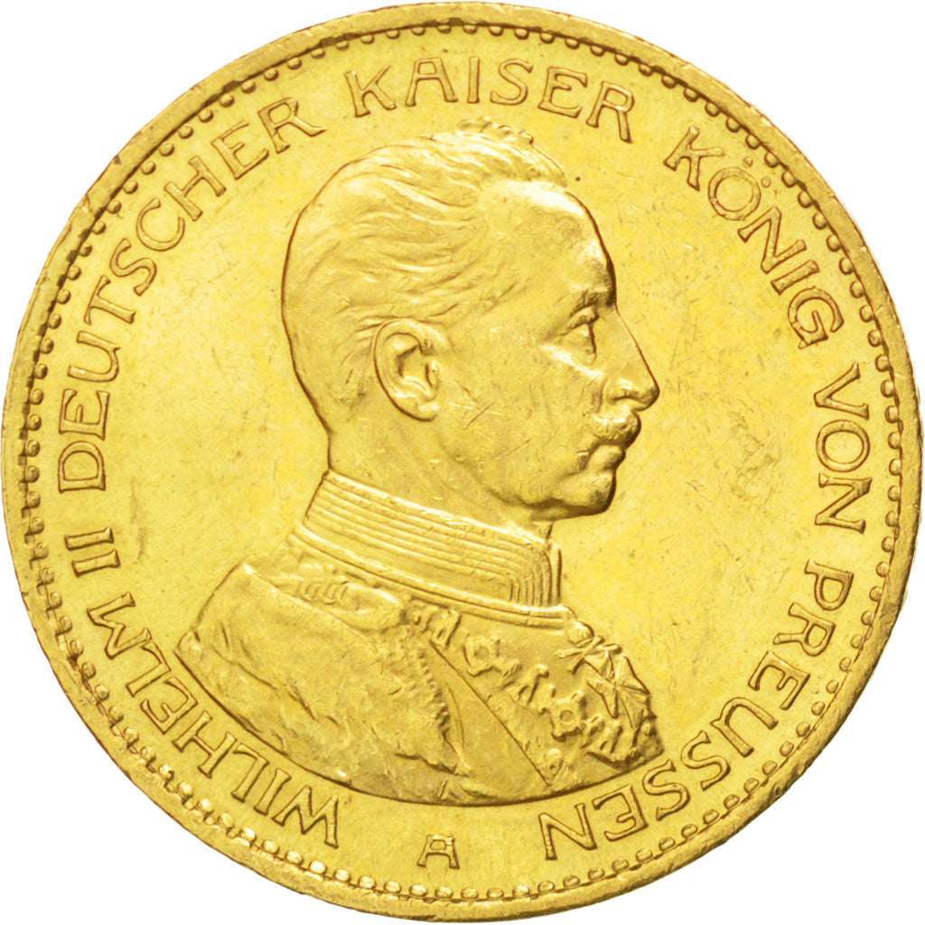 German States, 20 Mark, 1914, Berlin, KM #537, AU(55-58), Gold, 7.97