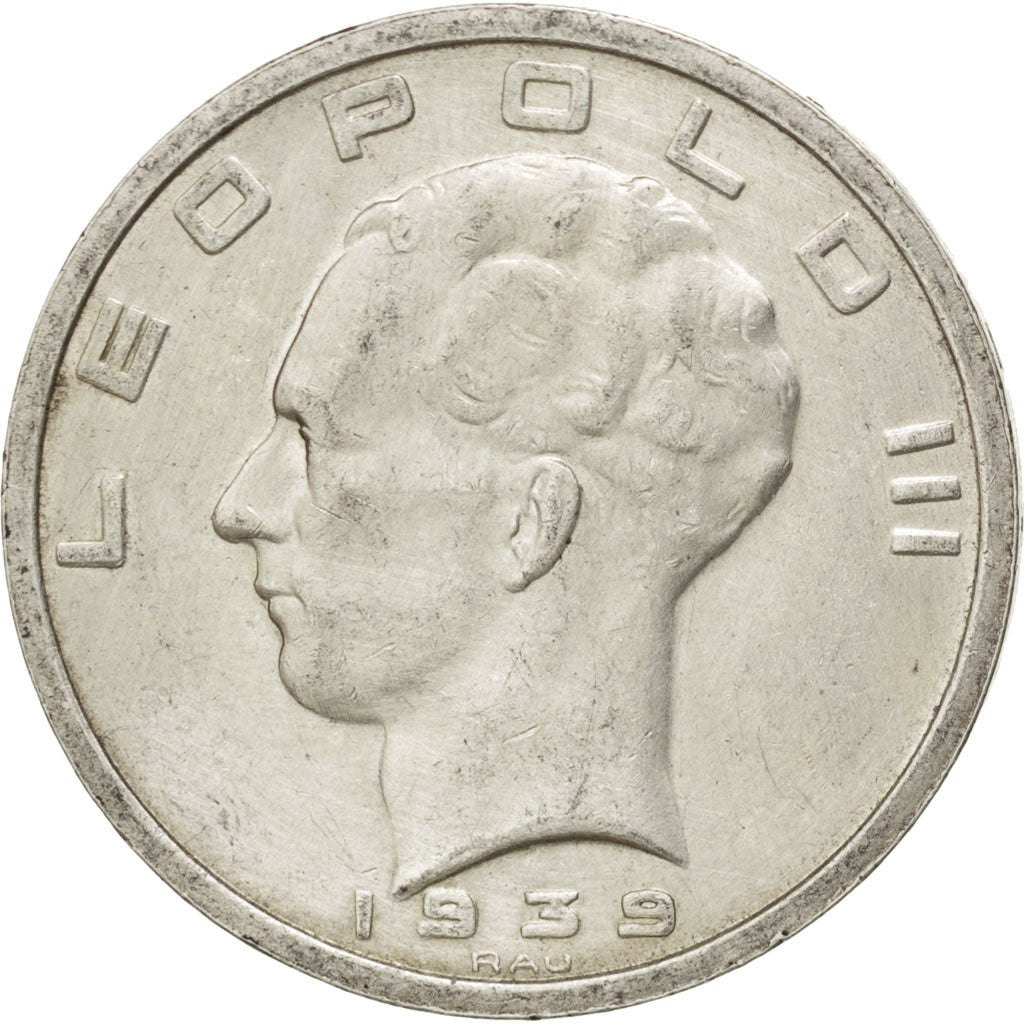 Münze, Belgien, 50 Francs, 50 Frank, 1939, SS+, Silber, KM:122.1