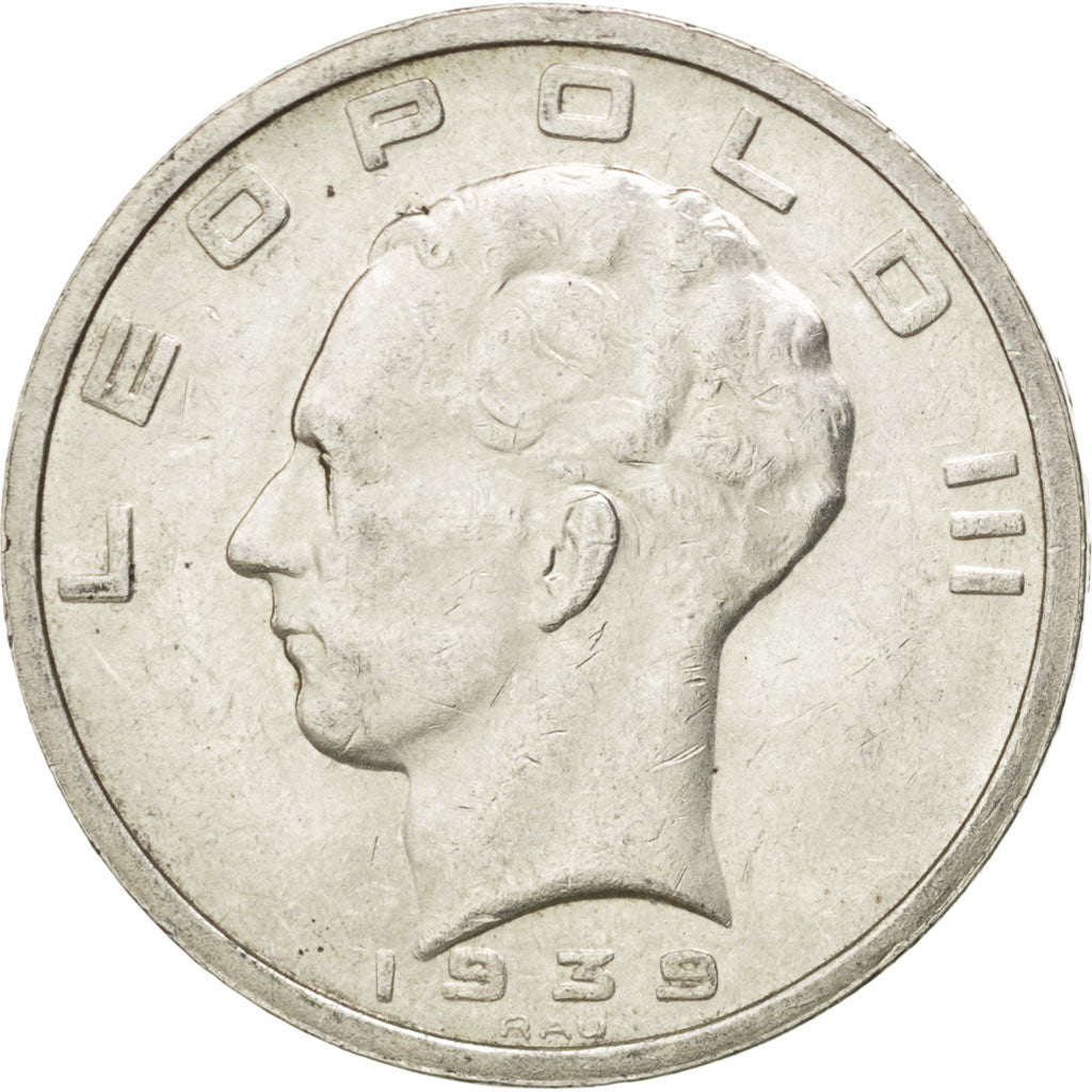 Coin, Belgium, 50 Francs, 50 Frank, 1939, AU(55-58), Silver, KM:122.1