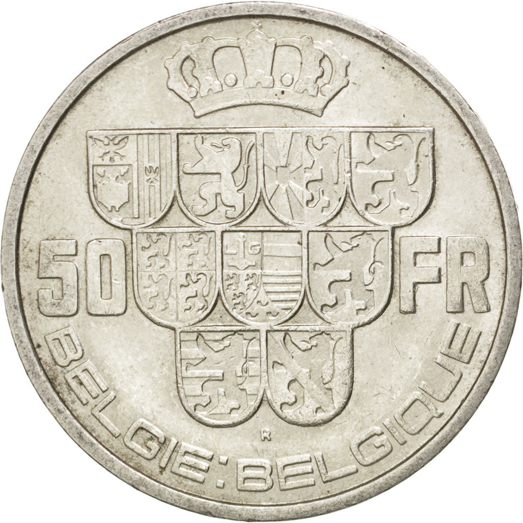 Coin, Belgium, 50 Francs, 50 Frank, 1939, AU(55-58), Silver, KM:122.1