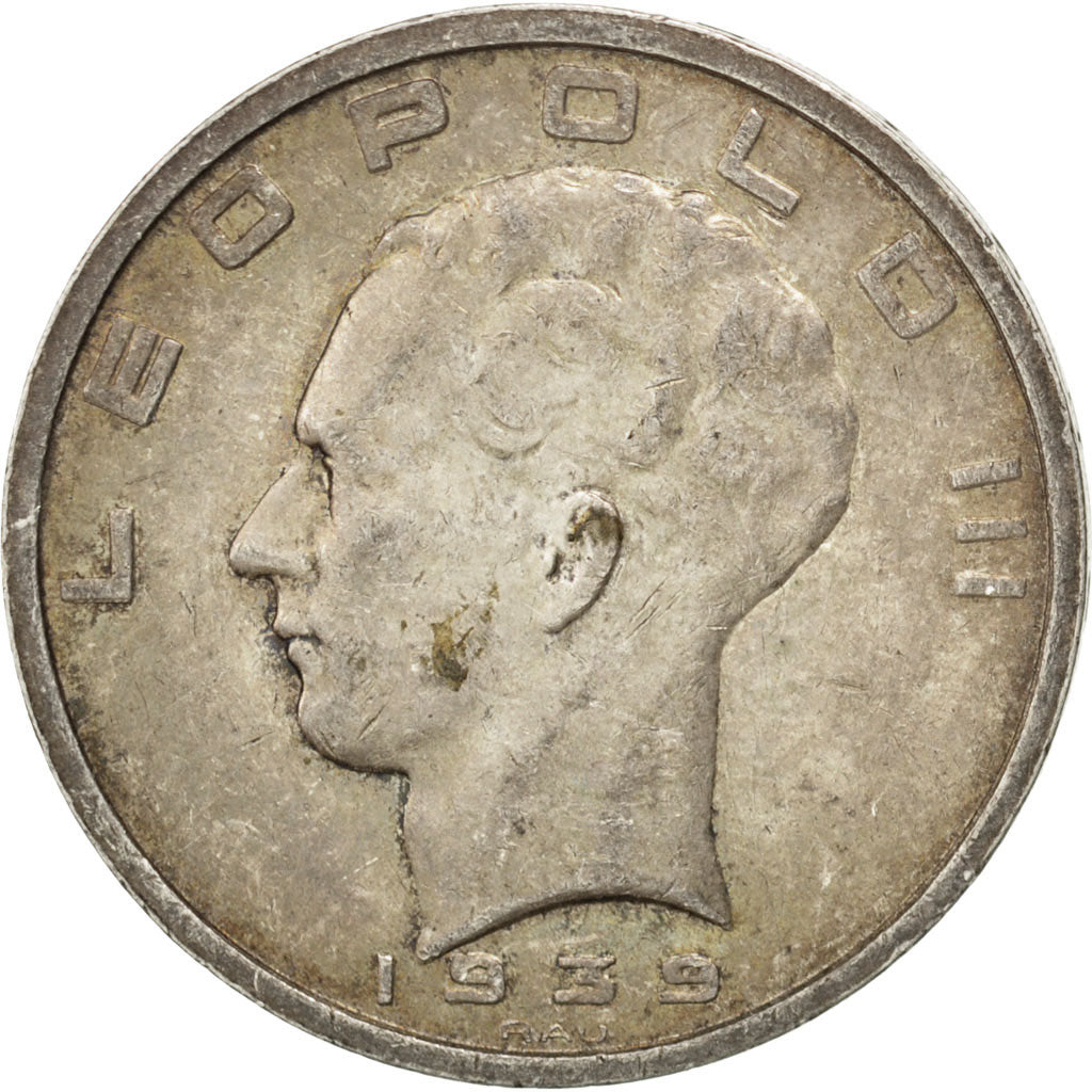 Coin, Belgium, 50 Francs, 50 Frank, 1939, EF(40-45), Silver, KM:121