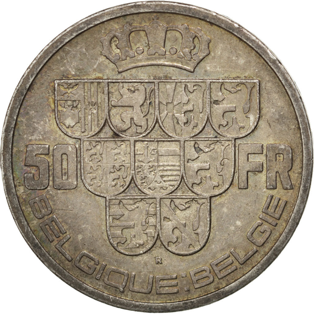 Coin, Belgium, 50 Francs, 50 Frank, 1939, EF(40-45), Silver, KM:121