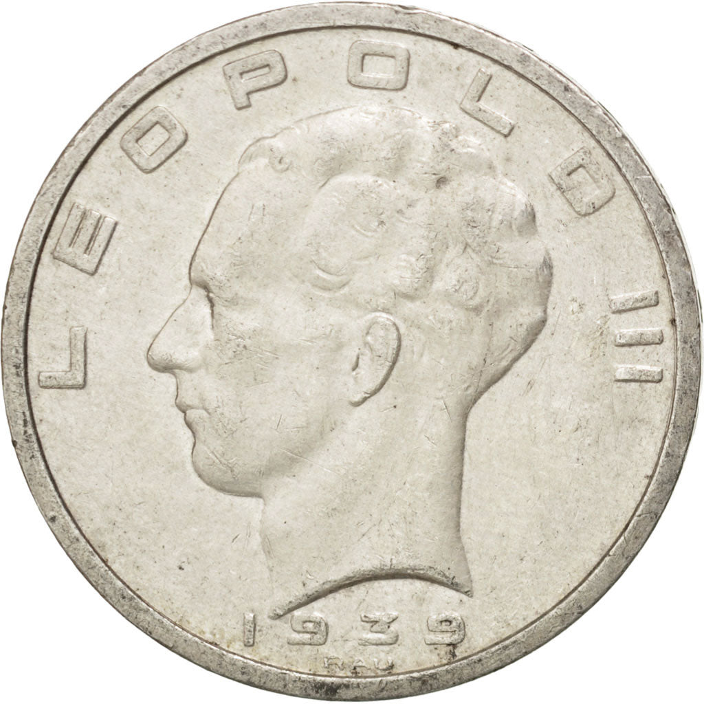 BELGIUM, 50 Francs, 50 Frank, 1939, KM #121, EF(40-45), Silver, 33, 19.86