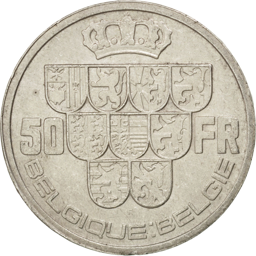 BELGIUM, 50 Francs, 50 Frank, 1939, KM #121, EF(40-45), Silver, 33, 19.86
