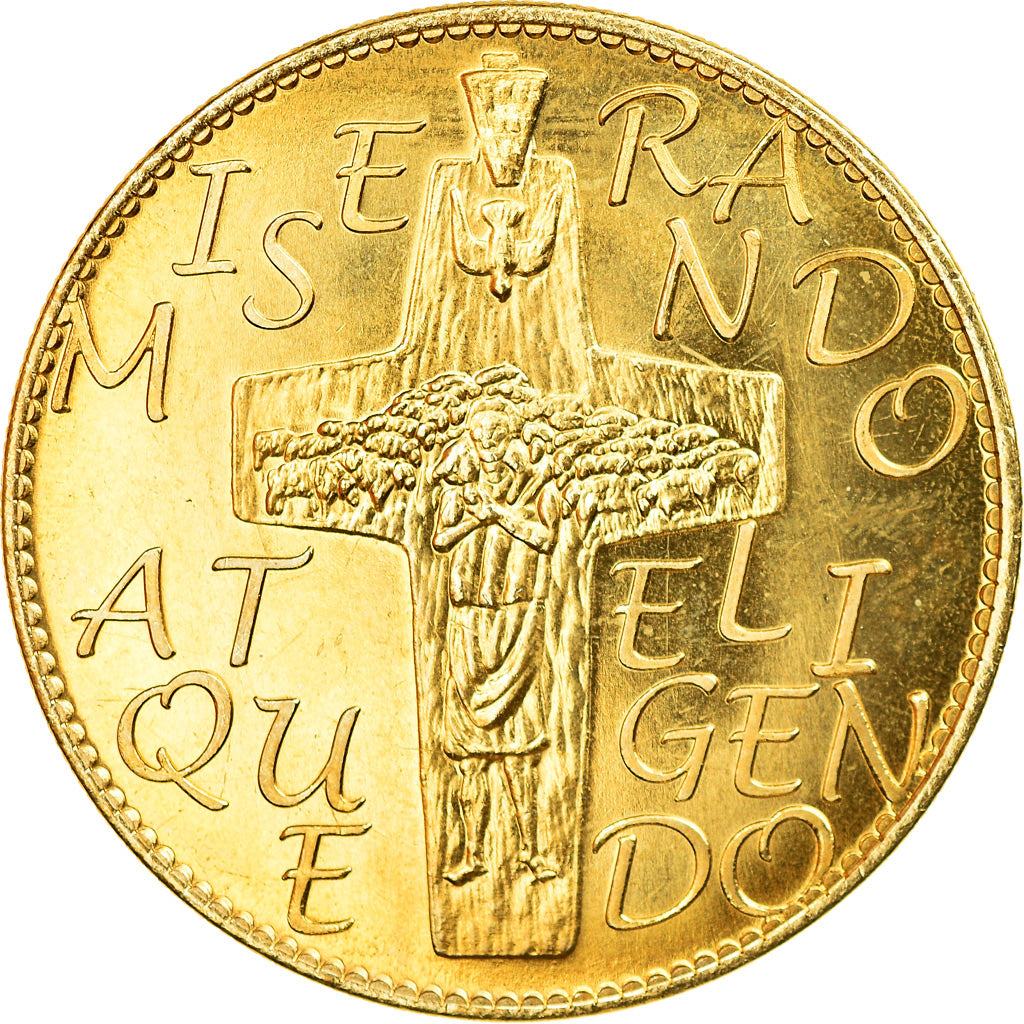 Francia, Token, 65/ Lourdes - Pape François, SPL-, Rame-nichel-alluminio