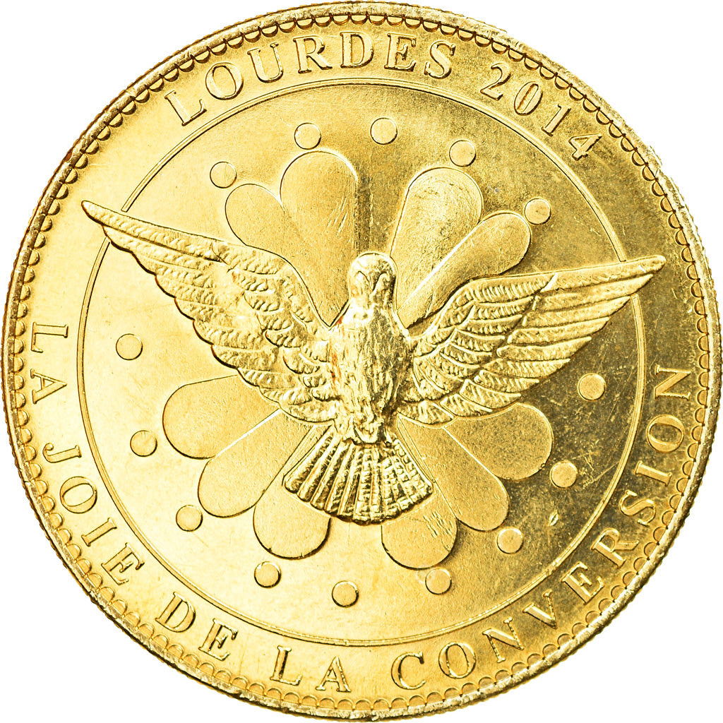 Frankreich, Token, Lourdes - La joie de la Conversion, 2014, VZ, Cupro-nickel