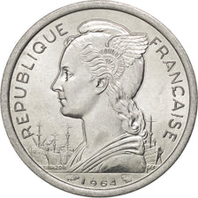 COMOROS, 2 Francs, 1964, Paris, KM #5, MS(60-62), Aluminum, 27.1, Lecompte #35,.