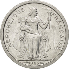 FRENCH POLYNESIA, Franc, 1965, KM #2, AU(55-58), Aluminum, 23, Lecompte #2, 1.29
