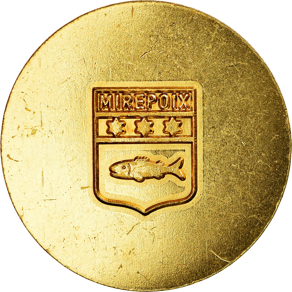 France, Jeton, Mirepoix - Cité médiévale - Les couverts et le blason