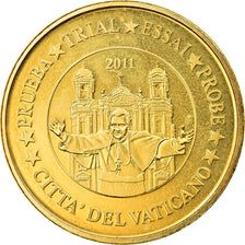 Vatican, 10 Euro Cent, 2011, unofficial private coin, MS(63), Brass