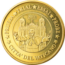 Vatican, 50 Euro Cent, 2011, unofficial private coin, MS(63), Brass