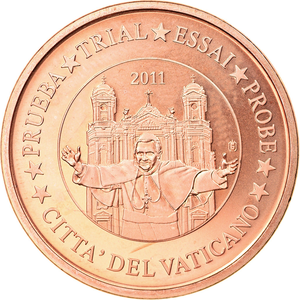 Vatican, 2 Euro Cent, 2011, unofficial private coin, MS(63), Copper Plated Steel