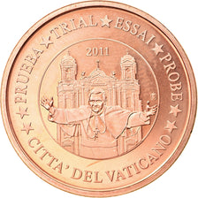 Vatican, 2 Euro Cent, 2011, unofficial private coin, MS(63), Copper Plated Steel