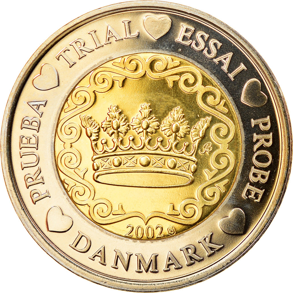 Denmark, 2 Euro, 2002, unofficial private coin, MS(63), Bi-Metallic