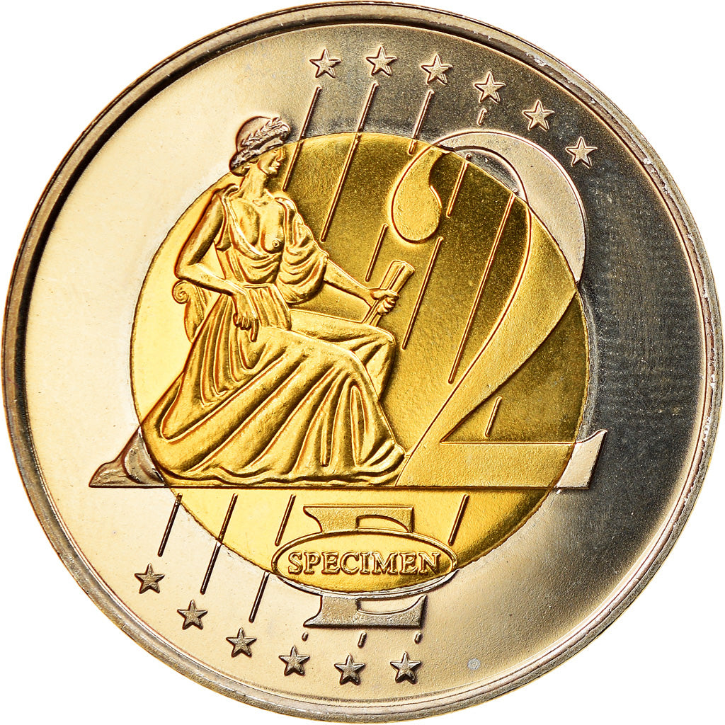Denmark, 2 Euro, 2002, unofficial private coin, MS(63), Bi-Metallic