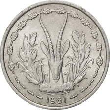 WEST AFRICAN STATES, Franc, 1961, KM #3.1, AU(50-53), Aluminum, 23, 1.30