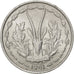 WEST AFRICAN STATES, Franc, 1961, KM #3.1, AU(50-53), Aluminum, 23, 1.30