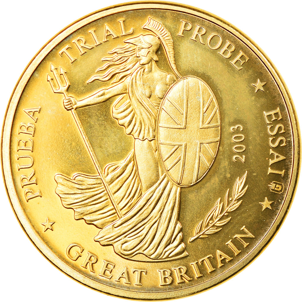Great Britain, 20 Euro Cent, 2003, unofficial private coin, MS(60-62), Brass