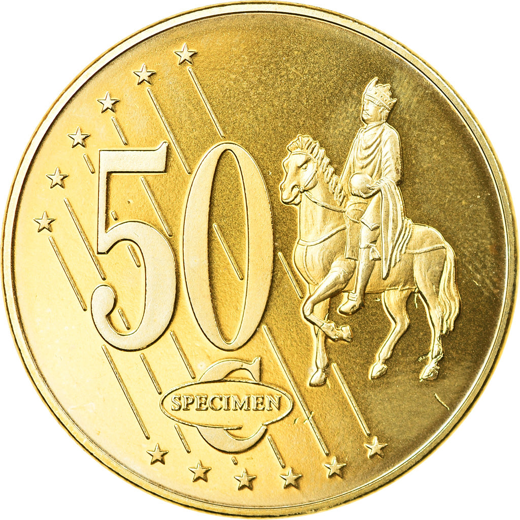 Czech Republic, 50 Euro Cent, 2003, unofficial private coin, MS(63), Brass