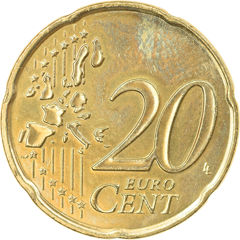 Monaco, 20 Euro Cent, 2001, Paris, EF(40-45), Brass, KM:171